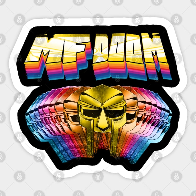 retro mf doom mask Sticker by Xela Wilma